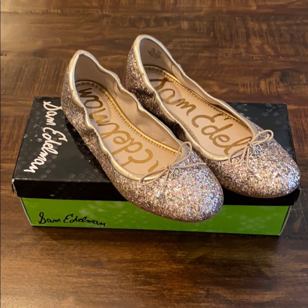 Sam Edelman Felicia gold glitter ballet flat